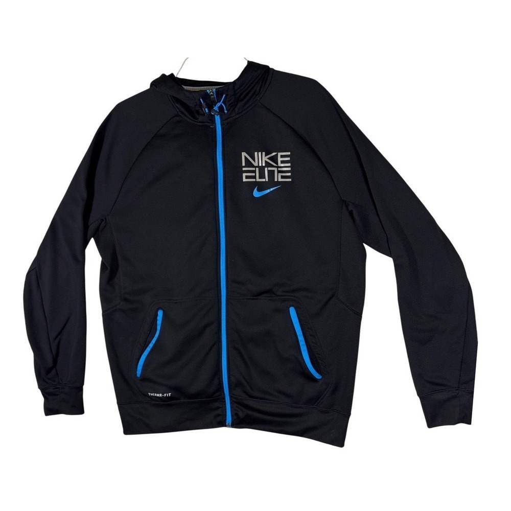 Nike Elite Therma-FIT Hoodie Mens XL Black Full Zip Fleece Jacket Sweatshirt